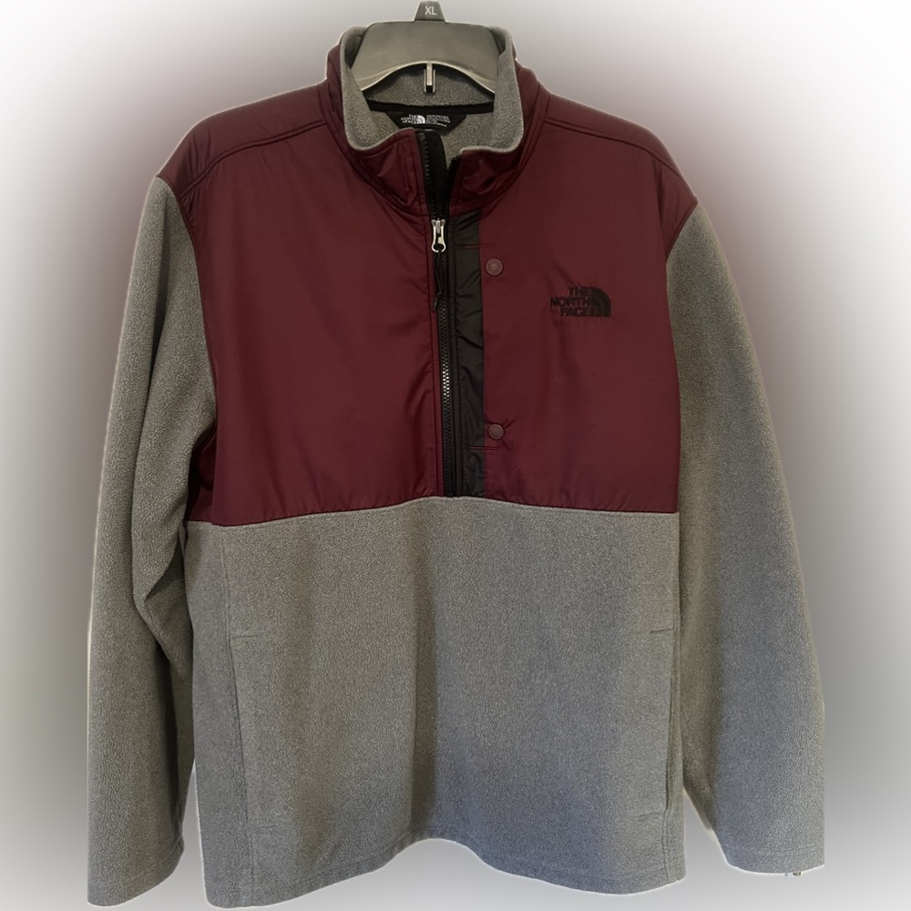 Maroon/Grey The North Face Half Zip Pullover